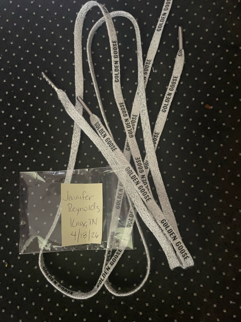 Golden Goose Silver Glitter Shoelaces